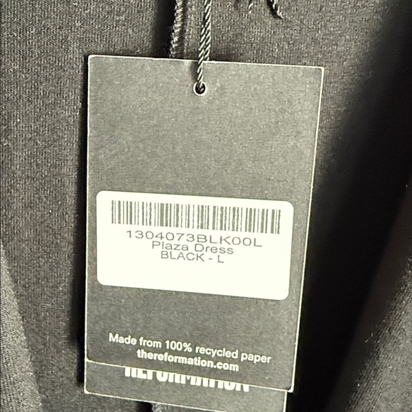 NEW Reformation Plaza Dress Black Large - Picture 6 of 10